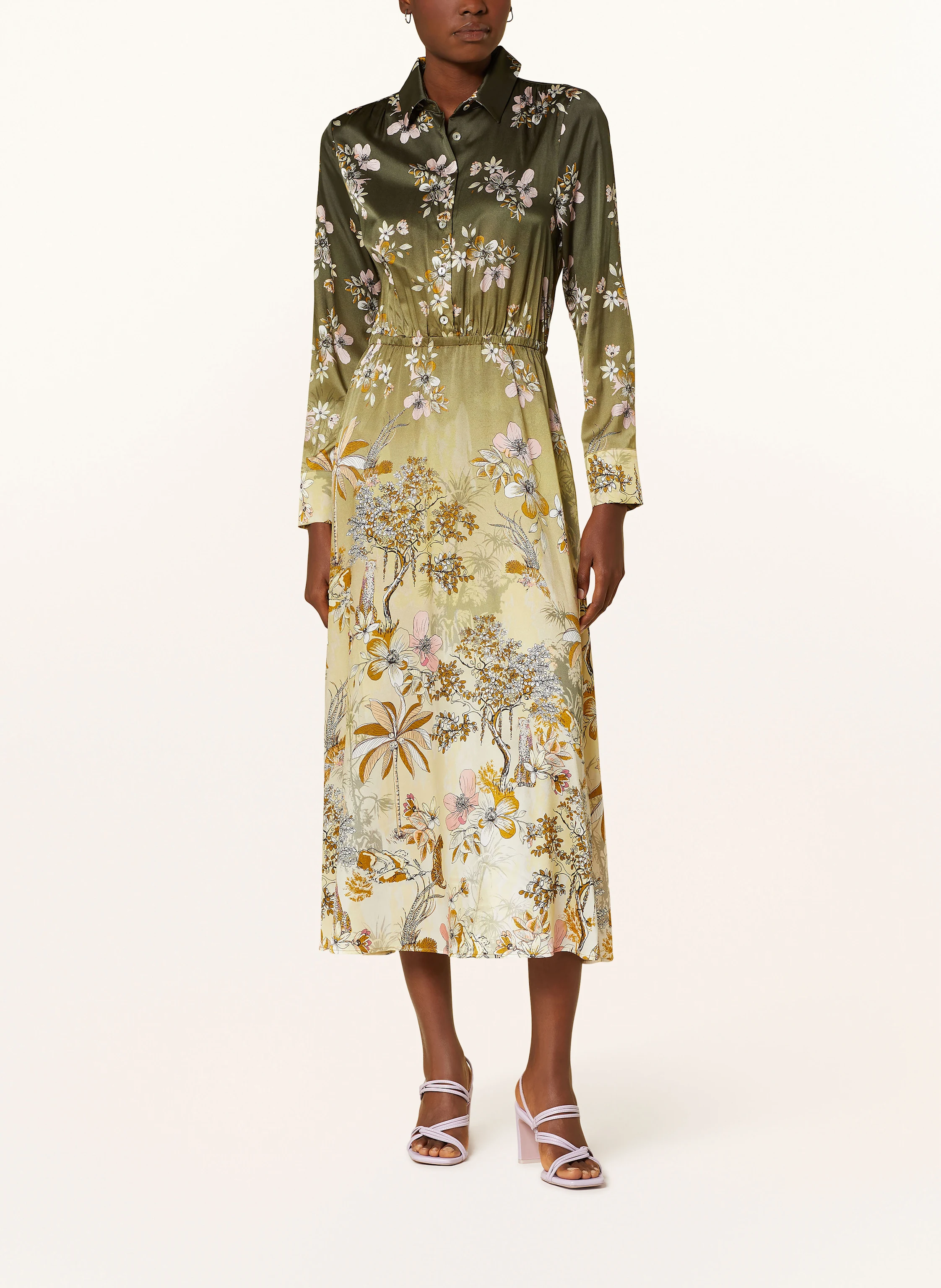 SEM PER LEI Hemdblusenkleid aus Satin mit Seide