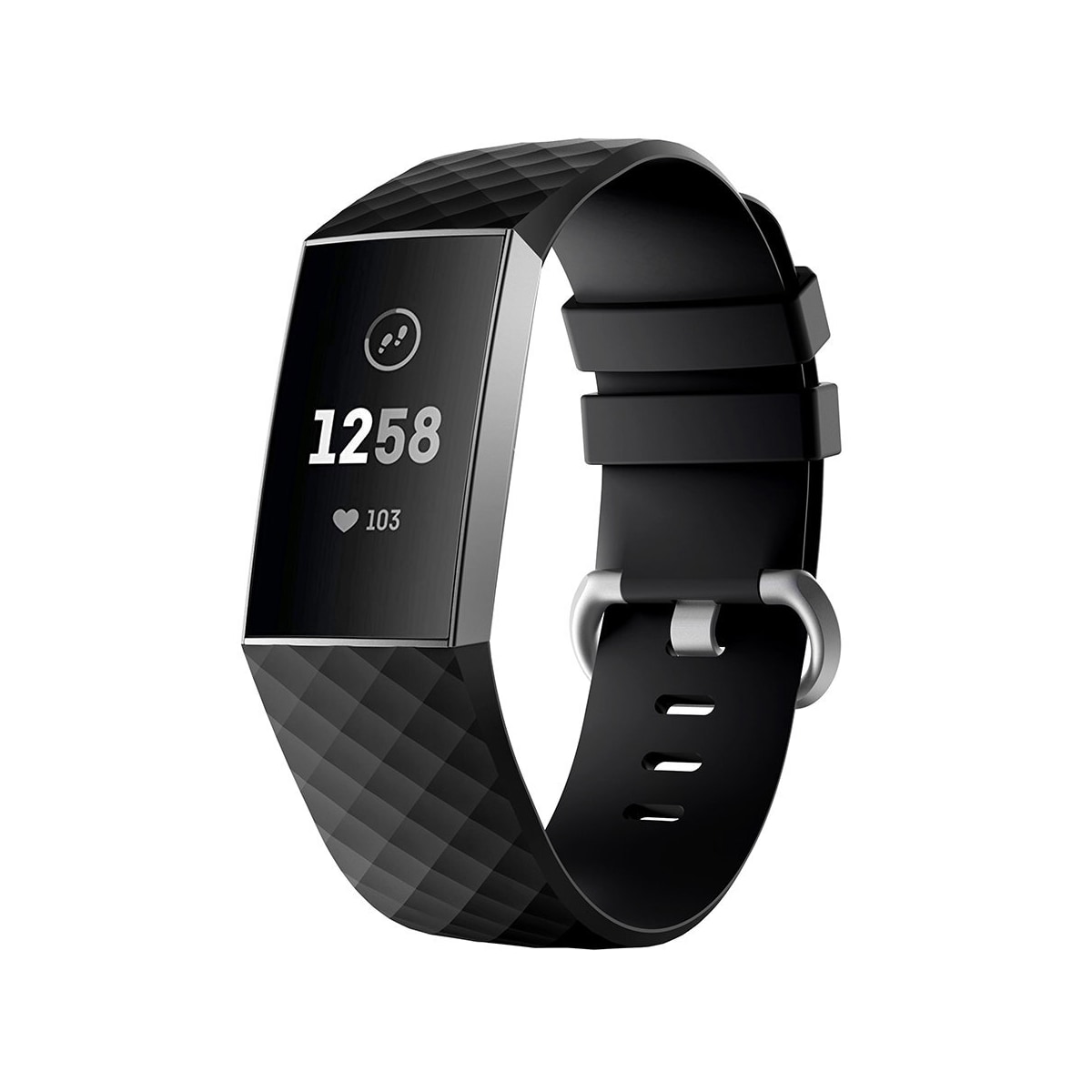 Fitbit Charge 3/4 reim i silikon (S) Sort