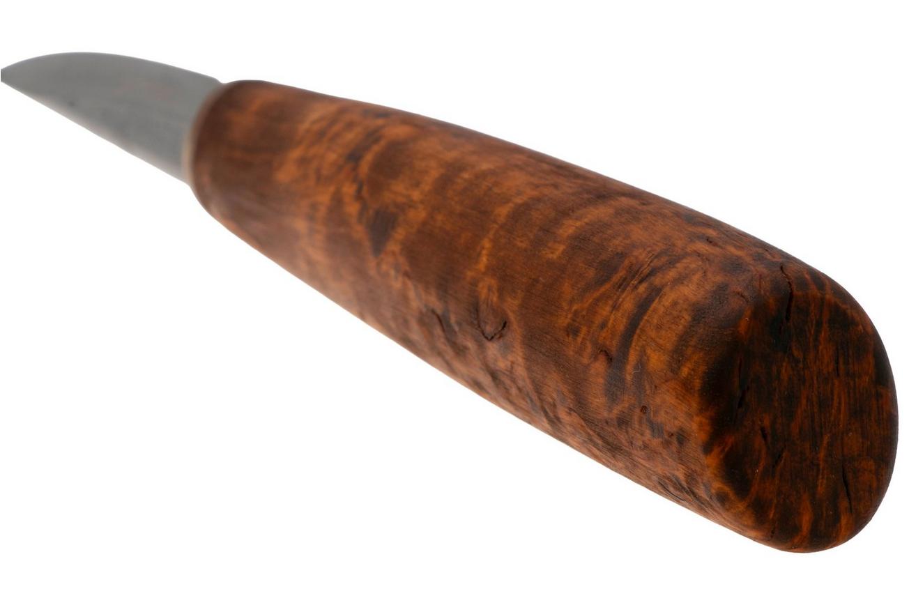 Roselli Carving Knife Short RIR113 Carbon Steel, Curly birch, houtsnijmes