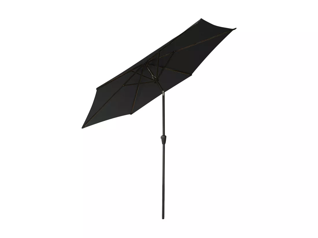 Parasol droit HAPUNA rond 2,70m de diamètre noir - HAPPY GARDEN