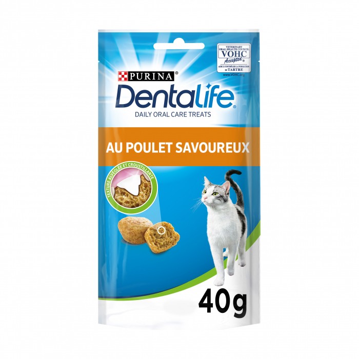 Bouchées Dentalife au poulet - Friandises bucco-dentaires pour chat