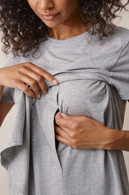 Boob Gravid/Amming T-Shirt, Grey Melange