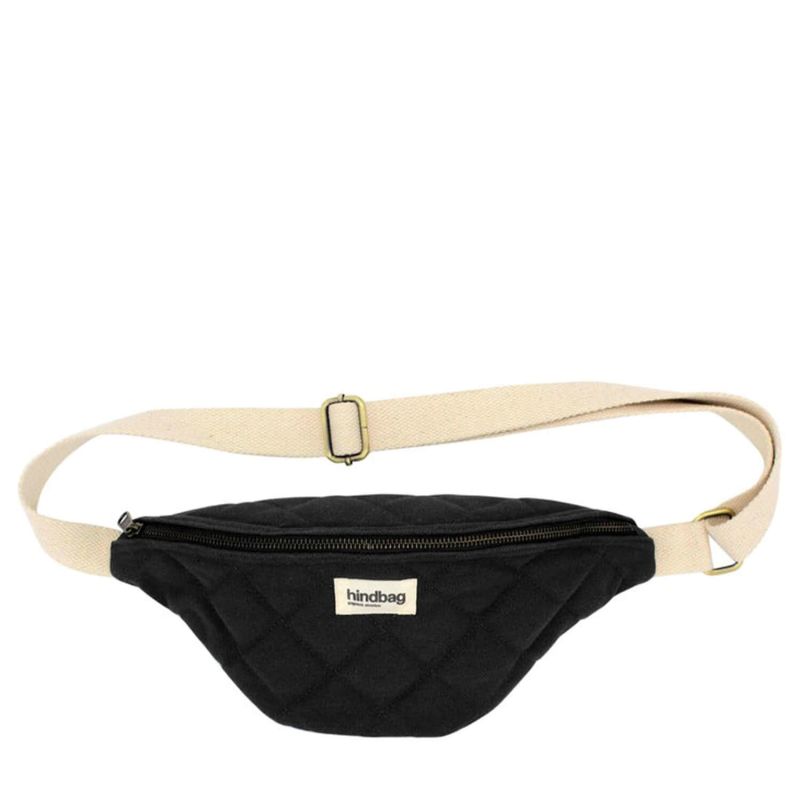 Sac banane matelassé Olivia 32 cm Noir