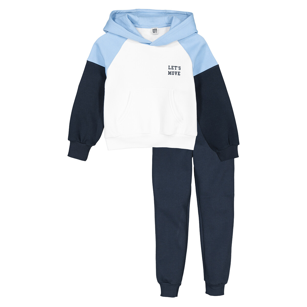COLEÇÕES LA REDOUTE<br>Conjunto de moletom com capuz e calça de moletom mesclados