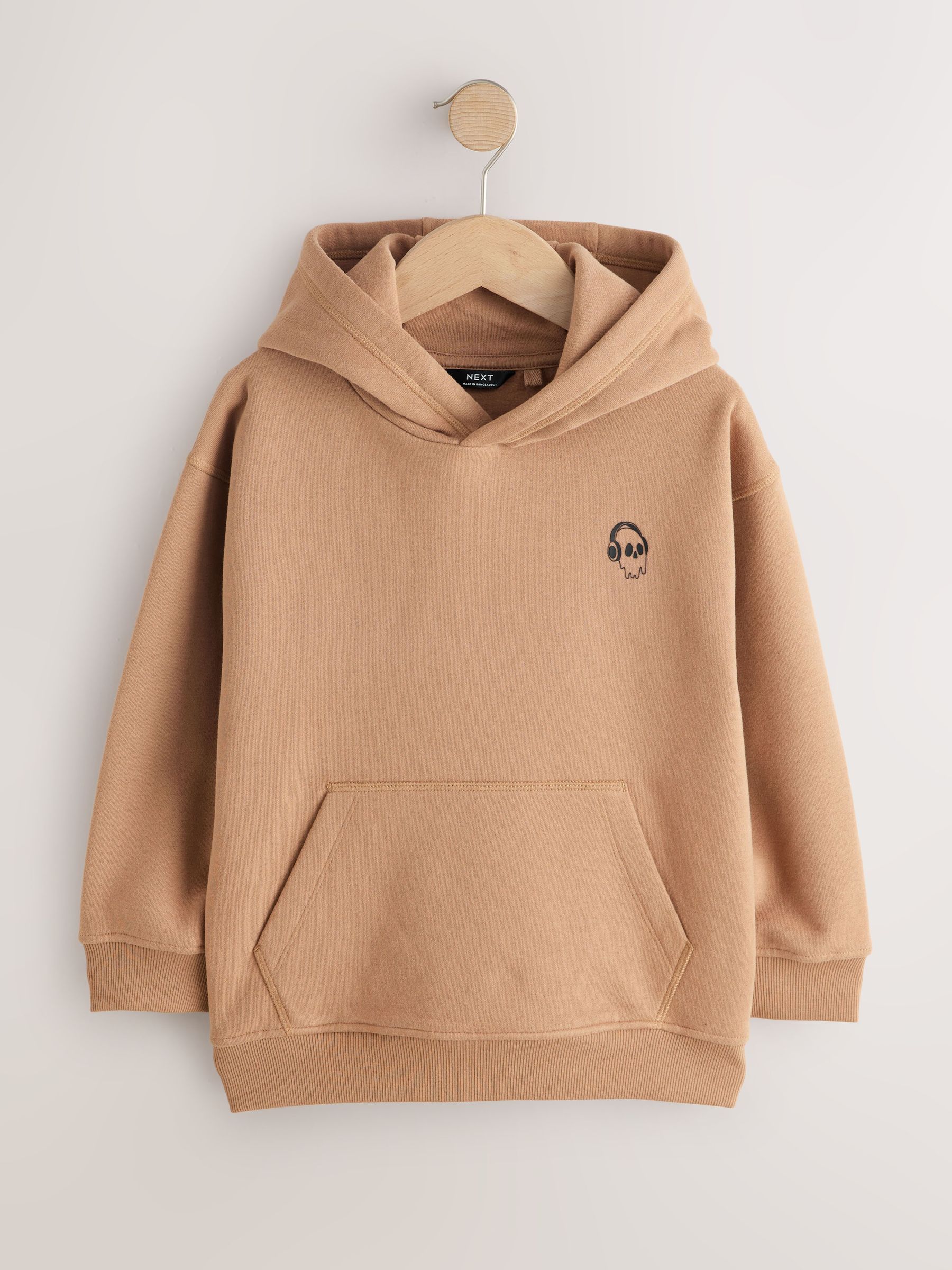 Tan Brown Skull - Sign Off Hoodie (3-16jr)