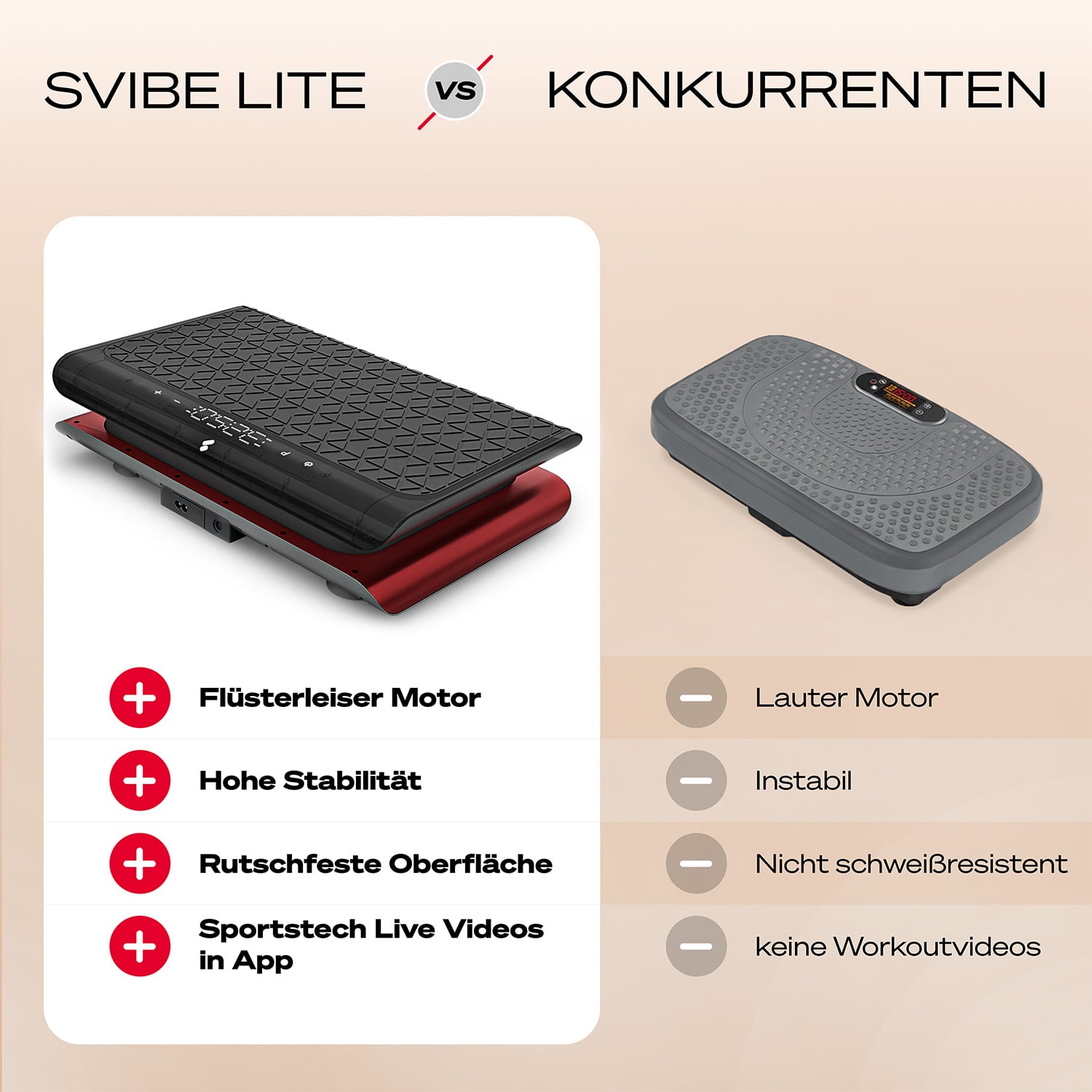 Vibe Lite Vibrationsplatte Rot