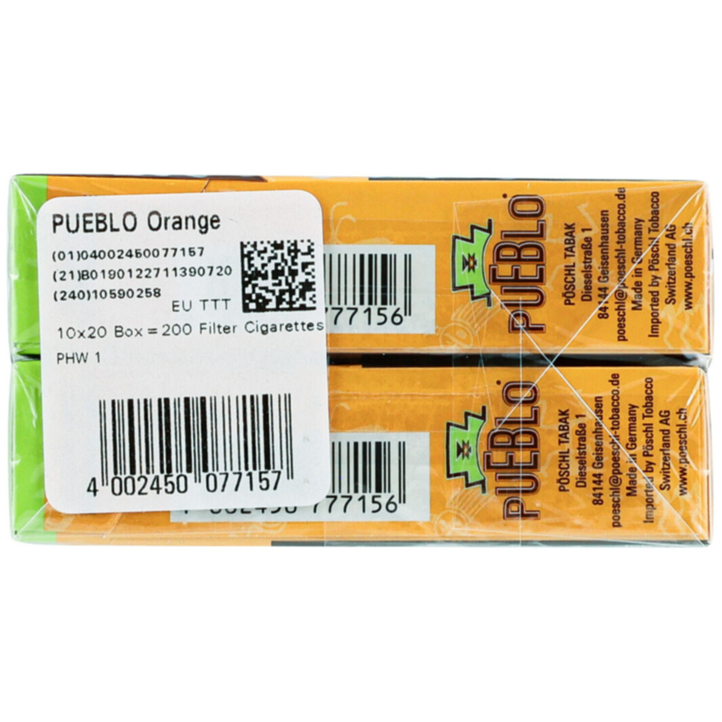 Pueblo Zigaretten Orange Box Stange