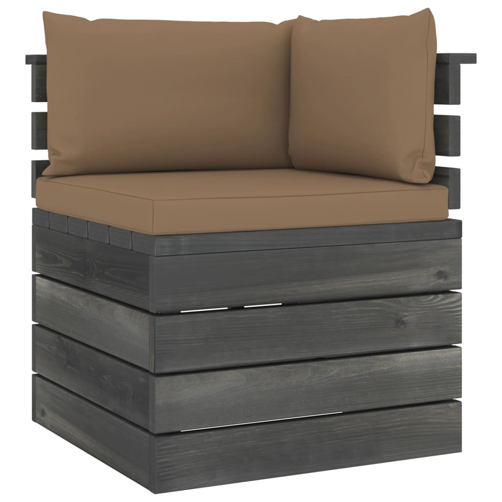 Salon de jardin palette meuble d'extérieur ensemble de mobilier 6 pièces avec coussins bois de pin massif