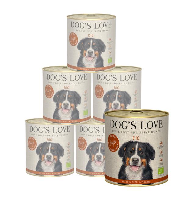DOG'S LOVE Nassfutter für Hunde Bio, 6 x 800