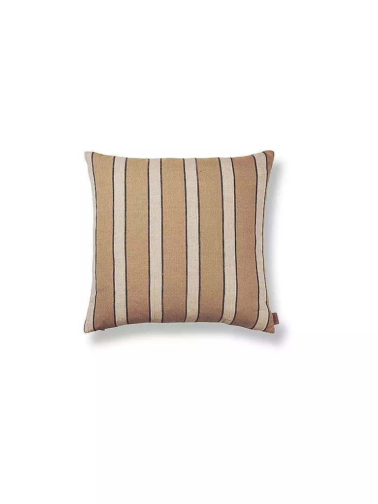 FERM LIVING Brown-Cotton-Kissen Stripe  braun
