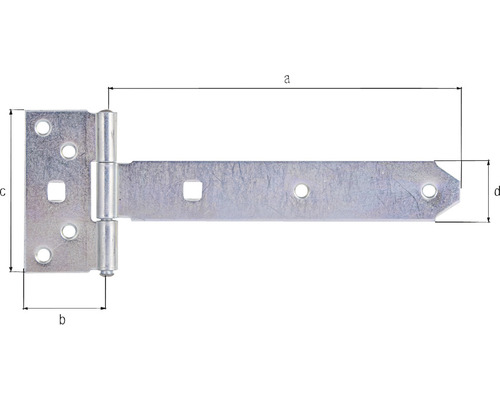 Kruisscharnier type 124 lichtgewicht, 200 x 33 mm, verzinkt, dikfilm gepassiveerd