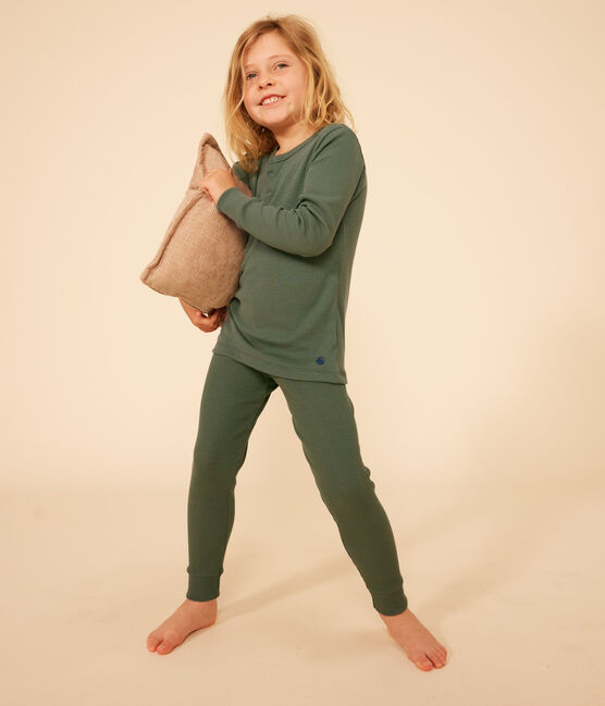 Pyjama uni en coton et lyocell enfant