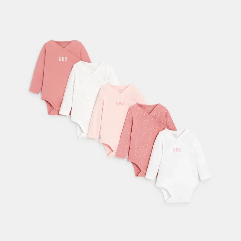 Body croisé (lot de 5) rose naissance Rose