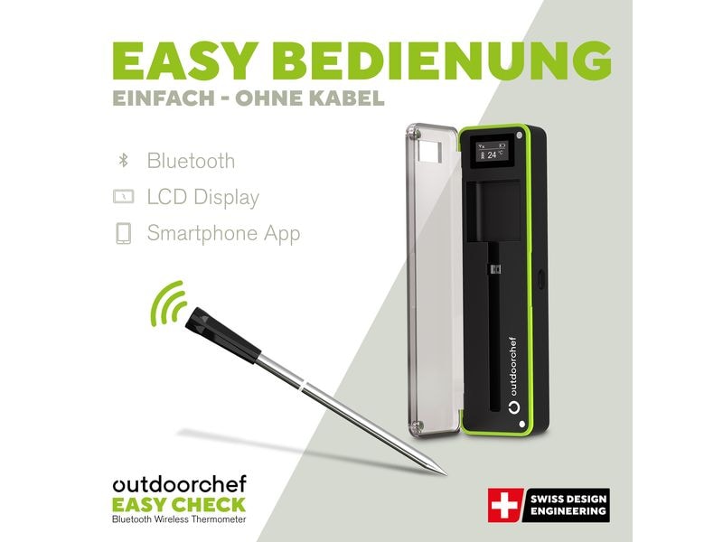 Outdoorchef Kerntemperaturmesser Easy Check Single Wireless Bluetooth Grillthermometer