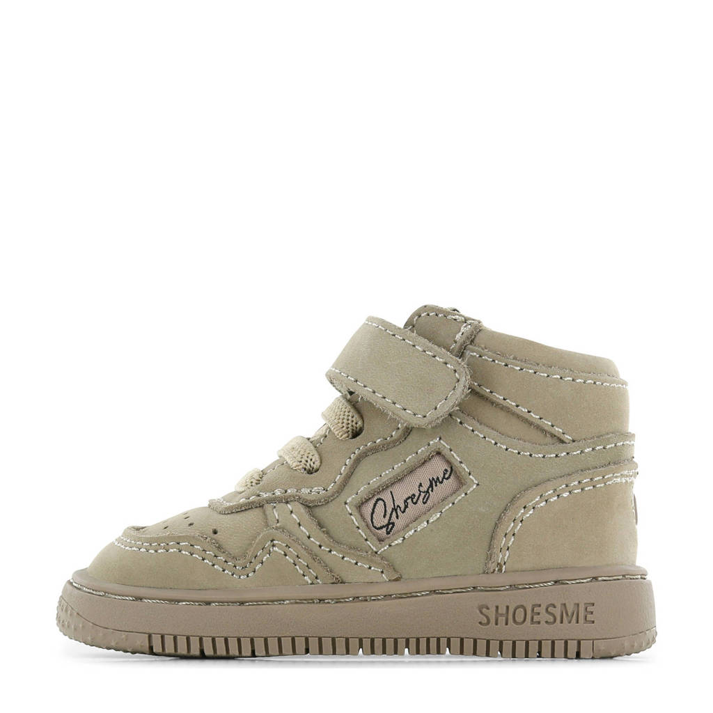 Shoesme leren sneakers taupe