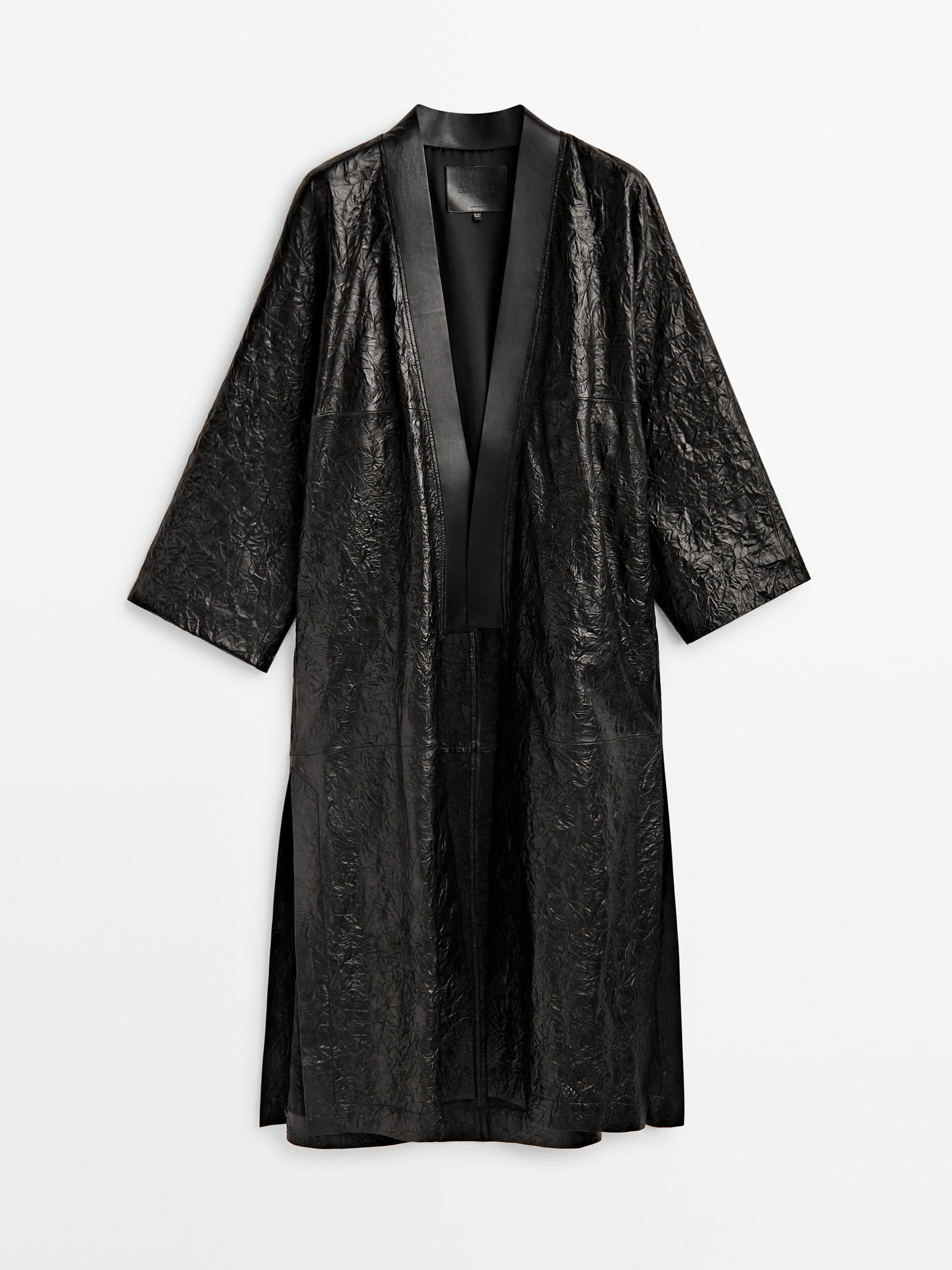 Kimono piel napa craquelada Edição limitada - NEGRO