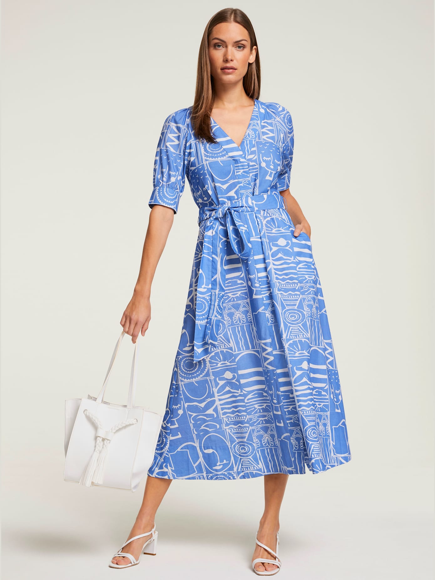 Robe imprimée coupe extra-longue tendance