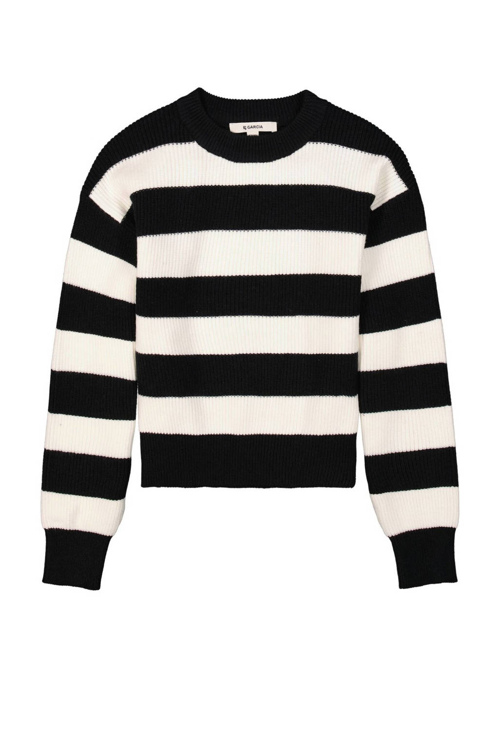 Garcia gestreepte sweater zwart/wit