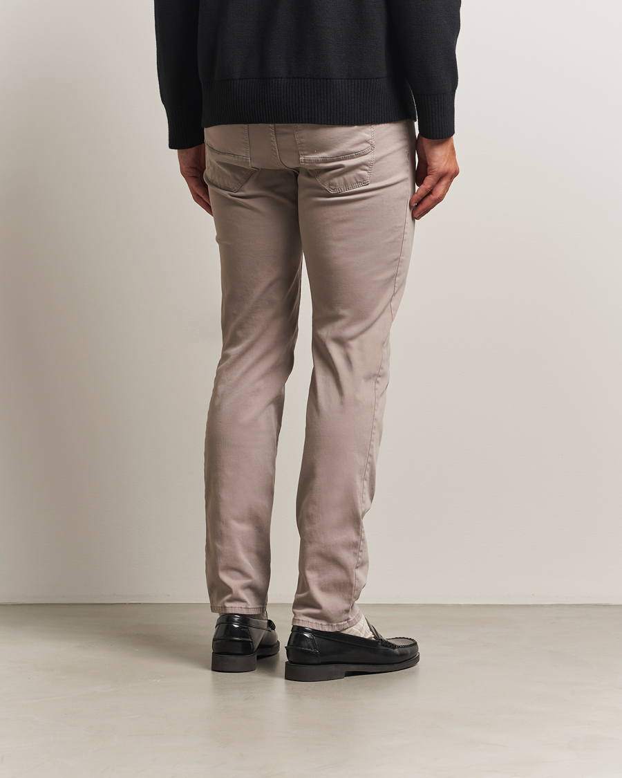 Brax Cadiz Cotton Satin 5-Pocket Pants Stone