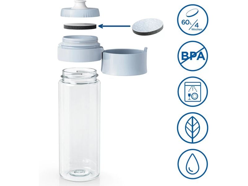 BRITA Wasserfilter-Flasche Vital Hellblau Flasche mit Wasserfilter
