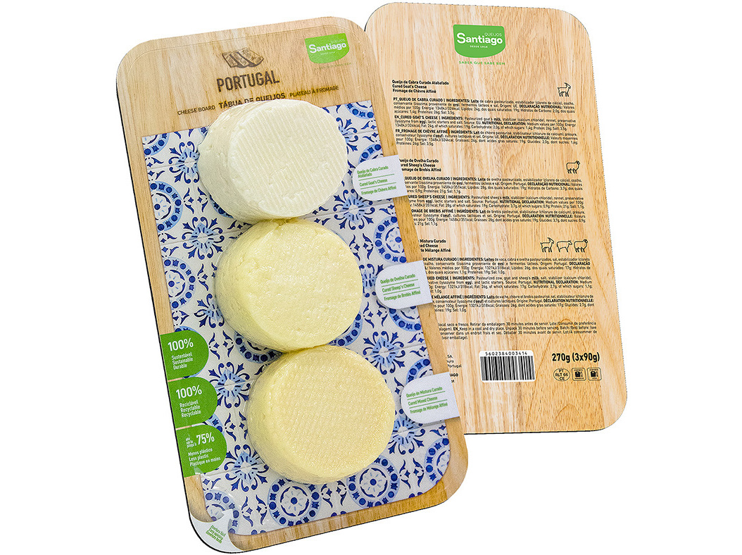 TABUA DE QUEIJOS SANTIAGO CLÁSSICOS 3X90GR