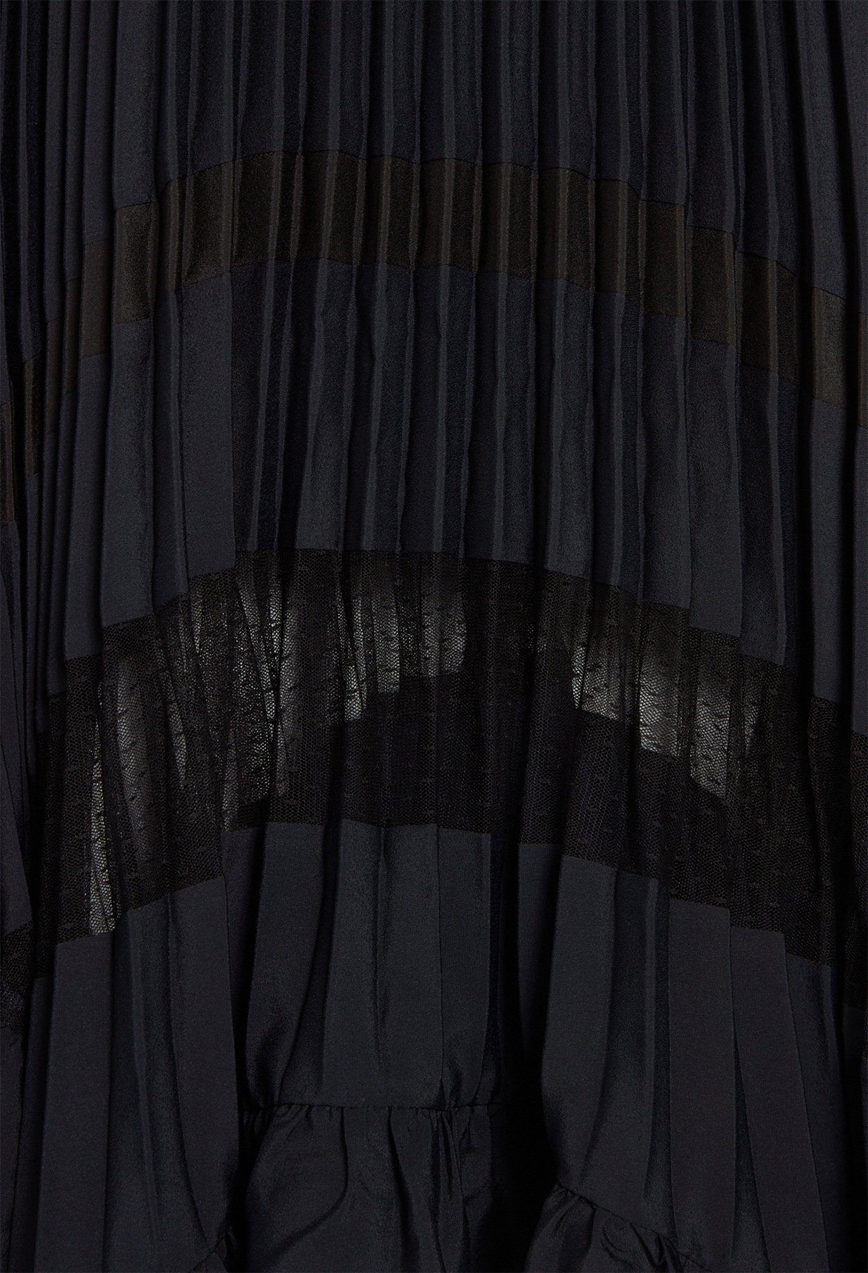 Robe midi plissee asymetrique marine
