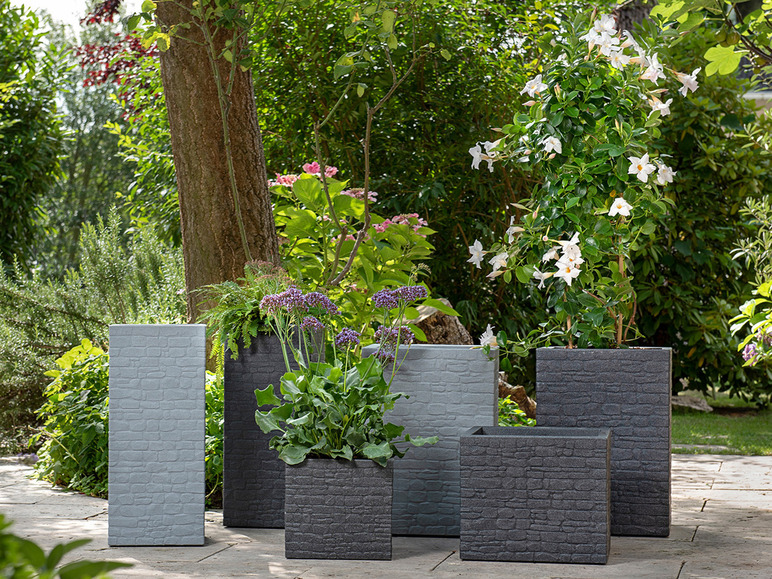 Hoge pot »Muretto«, kunststof, vierkant