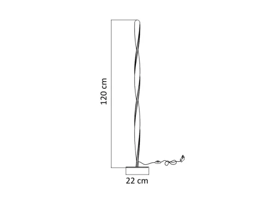 Lampadaire H120 cm torsade noir LED - Kazan