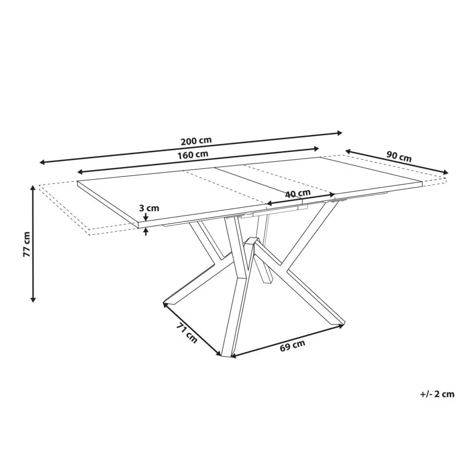ANSELL - Uitschuifbare eettafel - Lichtbruin - MDF