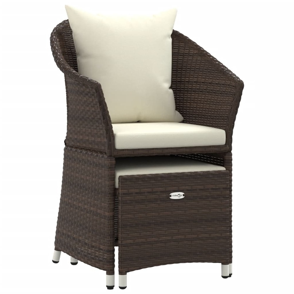 Salon de jardin meuble d'extérieur ensemble de mobilier 2 pièces avec coussins marron résine tressée