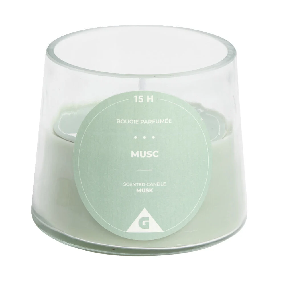 Bougie dans verre senteur musc Ø9xH7.5cm
