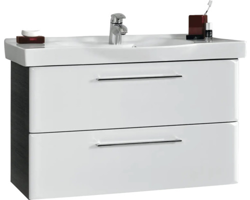 Pelipal Sera 86 cm wastafelmeubel, witte grafietstructuur, horizontaal gedemonteerd