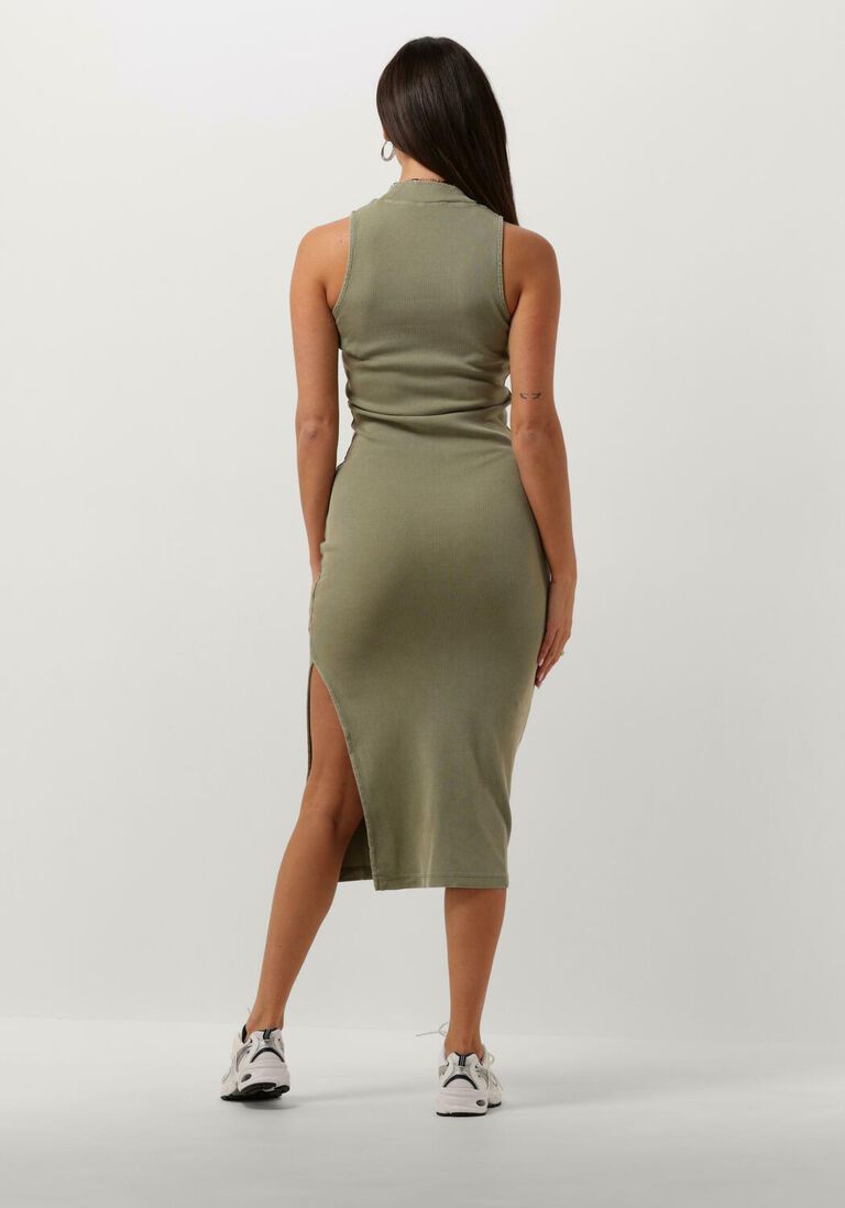 CALVIN KLEIN groene calvin klein maxi jurk washed rib label long dress