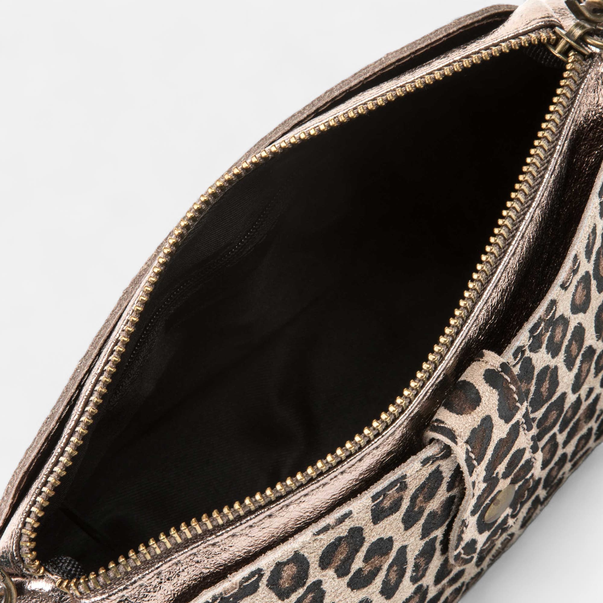 Sac bandoulière en cuir bronze