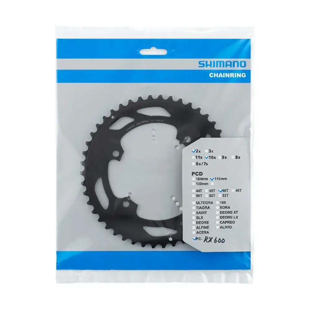 Shimano GRX FC-RX600 Dubbel Kettingblad Zwart 10 Speed 46-30T