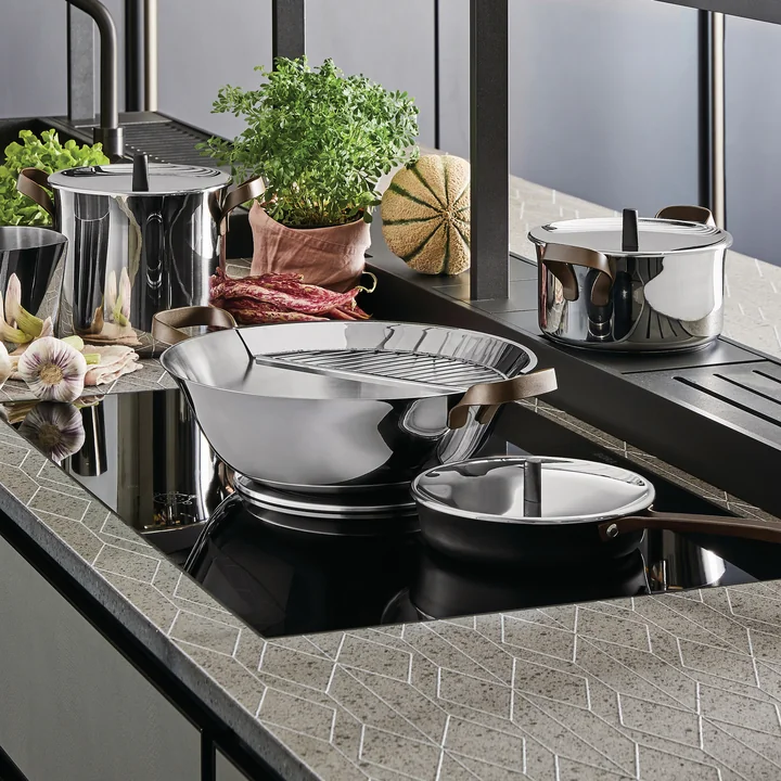 Alessi - Edo Wok ohne Deckel Ø 36 cm, Edelstahl