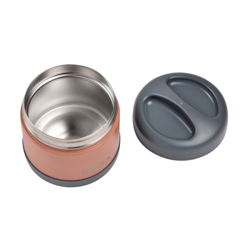 Portion inox isotherme 500mL - Mineral grey/terracotta - BEABA