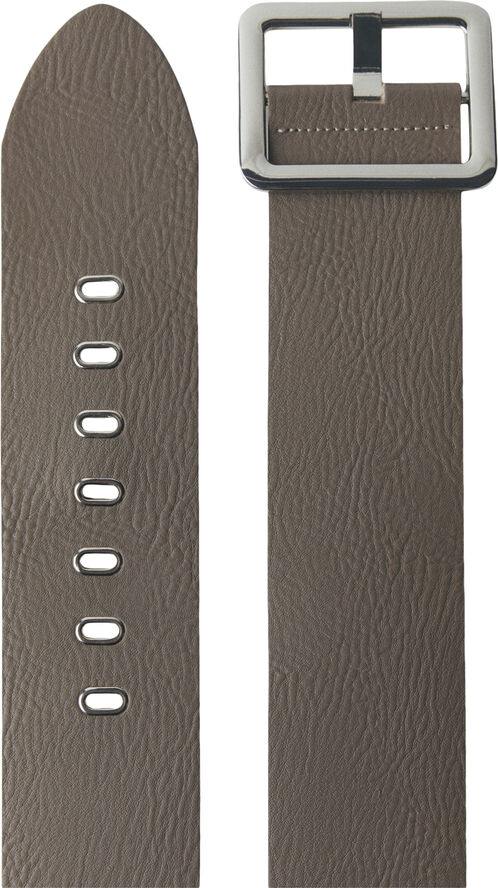MANGO Wide leather belt Medium brown