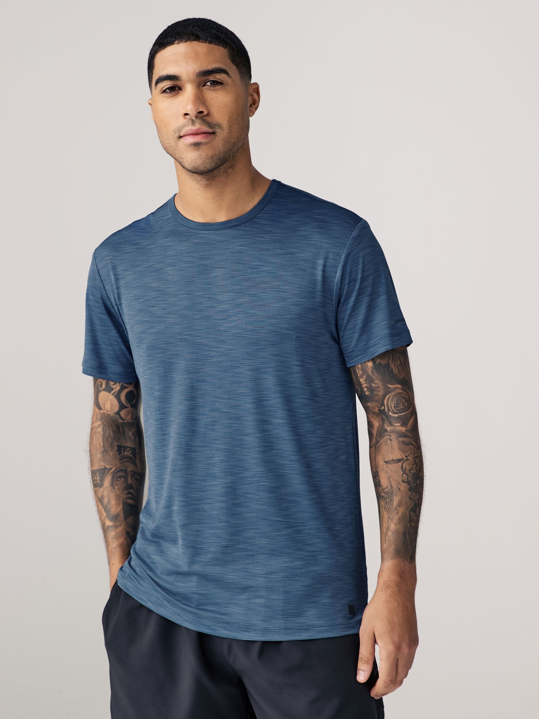 Staalblauw - T-shirt met korte mouwen - Active Gym Trainingstop