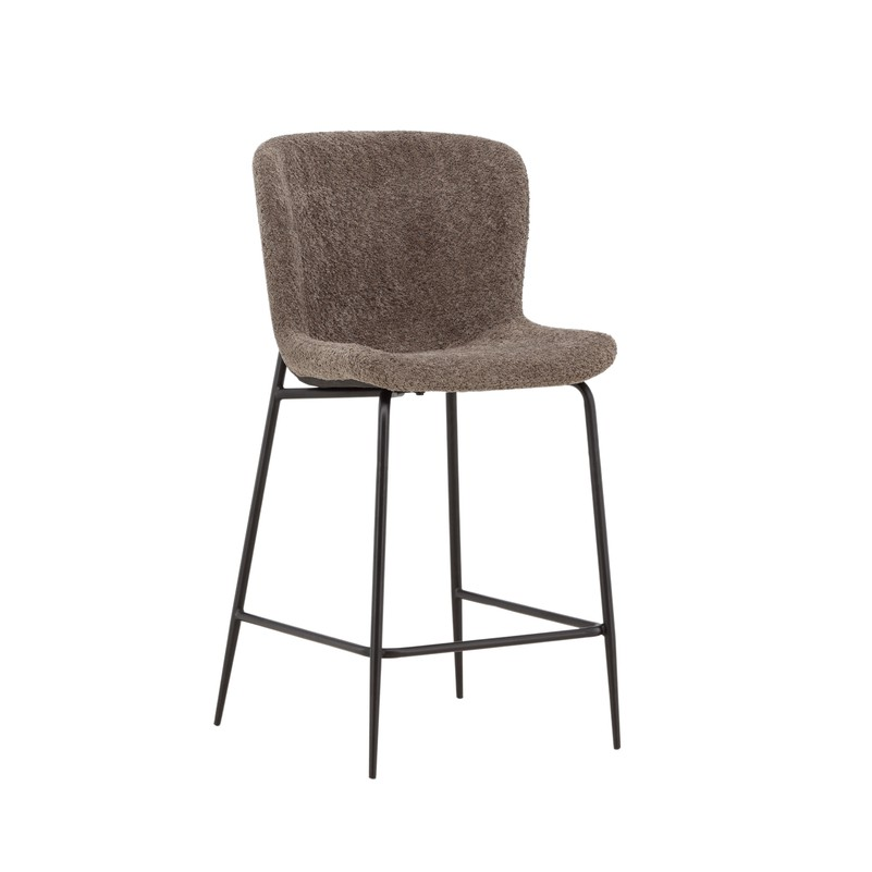 Barkruk Drammen bruin bouclé - set van 2
