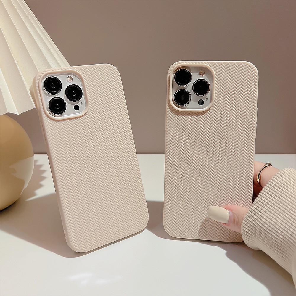 iPhone 13 Pro Gummi Case Schutzhülle Chevron Design - Beige