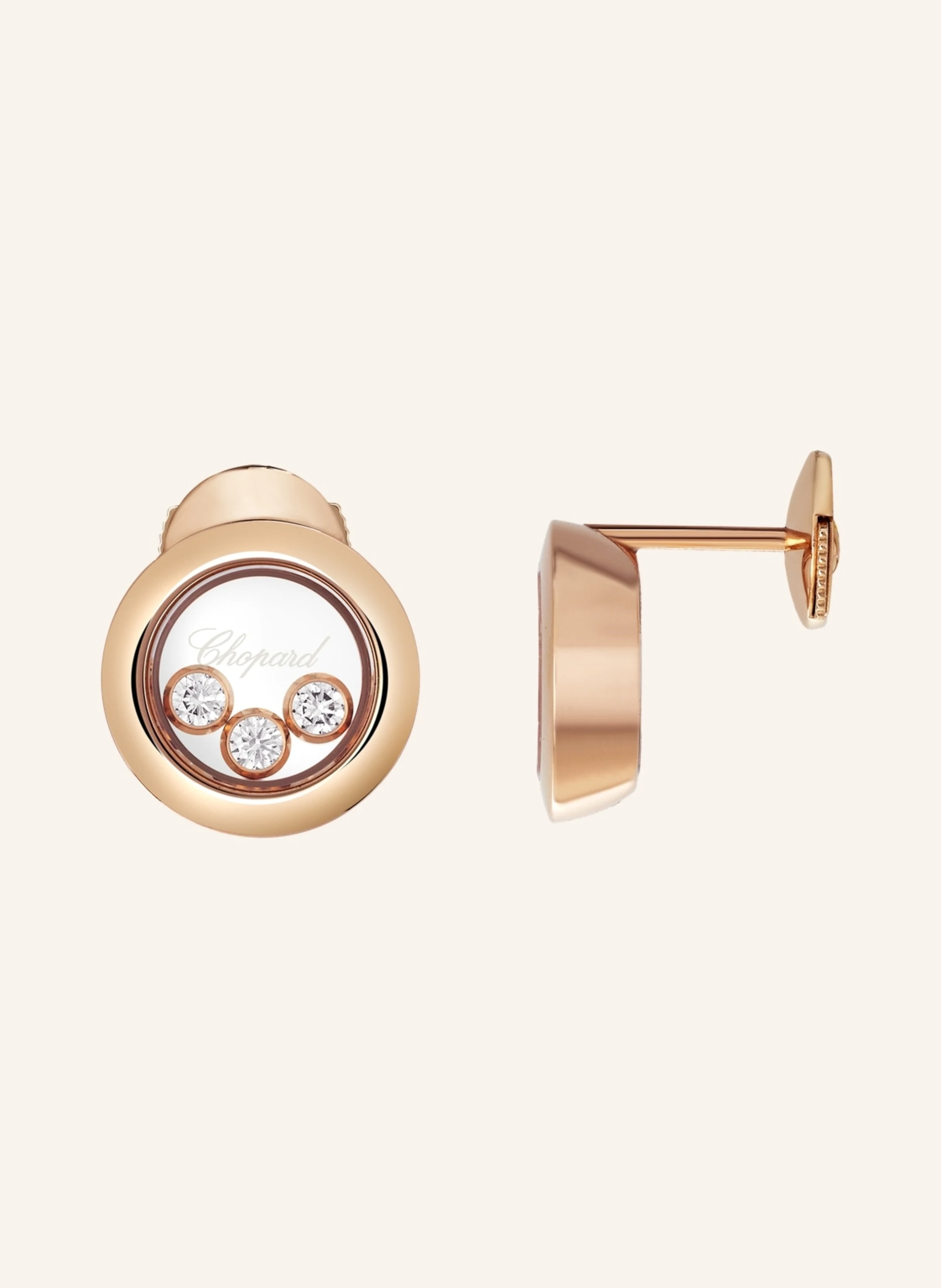 Chopard Ohrring HAPPY DIAMONDS ICONS Ohrringe aus 18 Karat Roségold und Diamanten