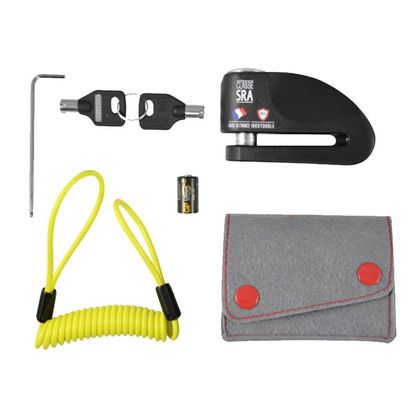 Antivol Top Block ALARME AVA -14 SRA NOIR AVEC POCHETTE DE RANGEMENT ET CORDON DE RAPPEL Universel