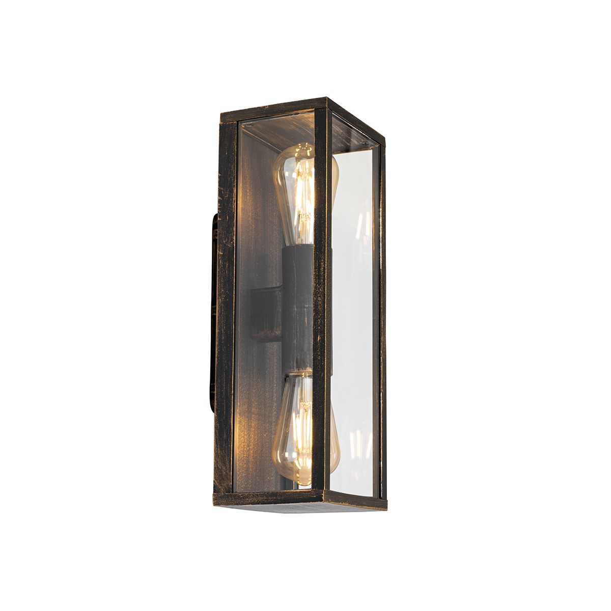 Vintage wandlamp antiek goud 38 cm 2-lichts IP44 - Charlois