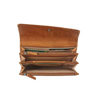 Portefeuille avec bouton-pression Florence - cognac - label M