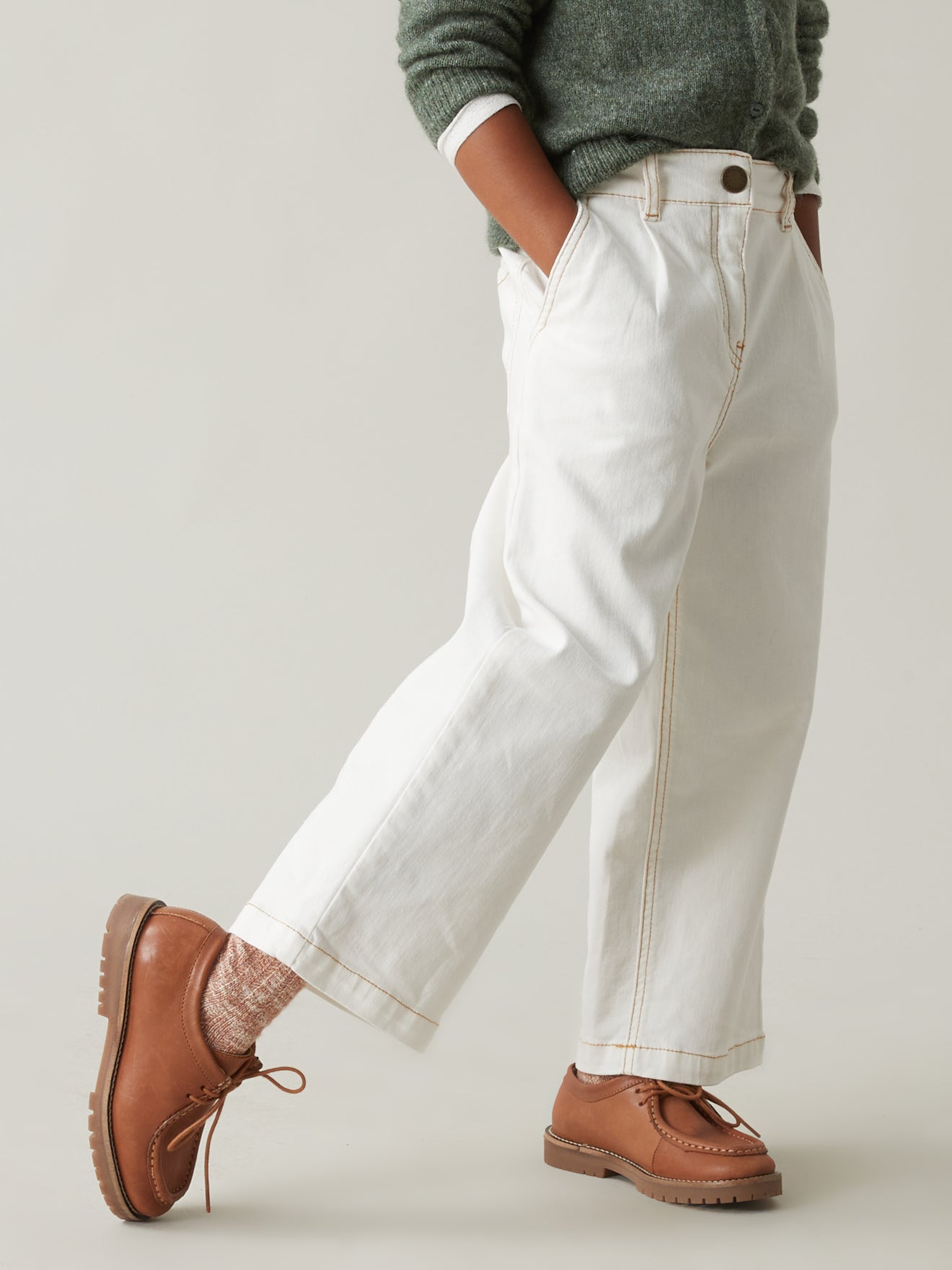 Pantalon Fille large en denim