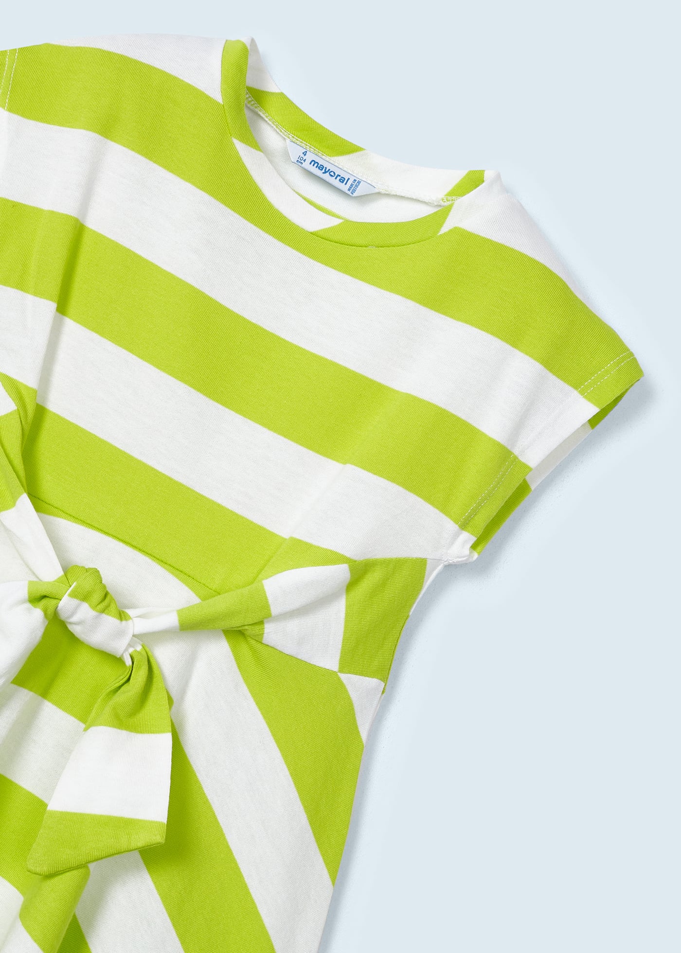 Vestido de algodão com estampa listrada para meninas