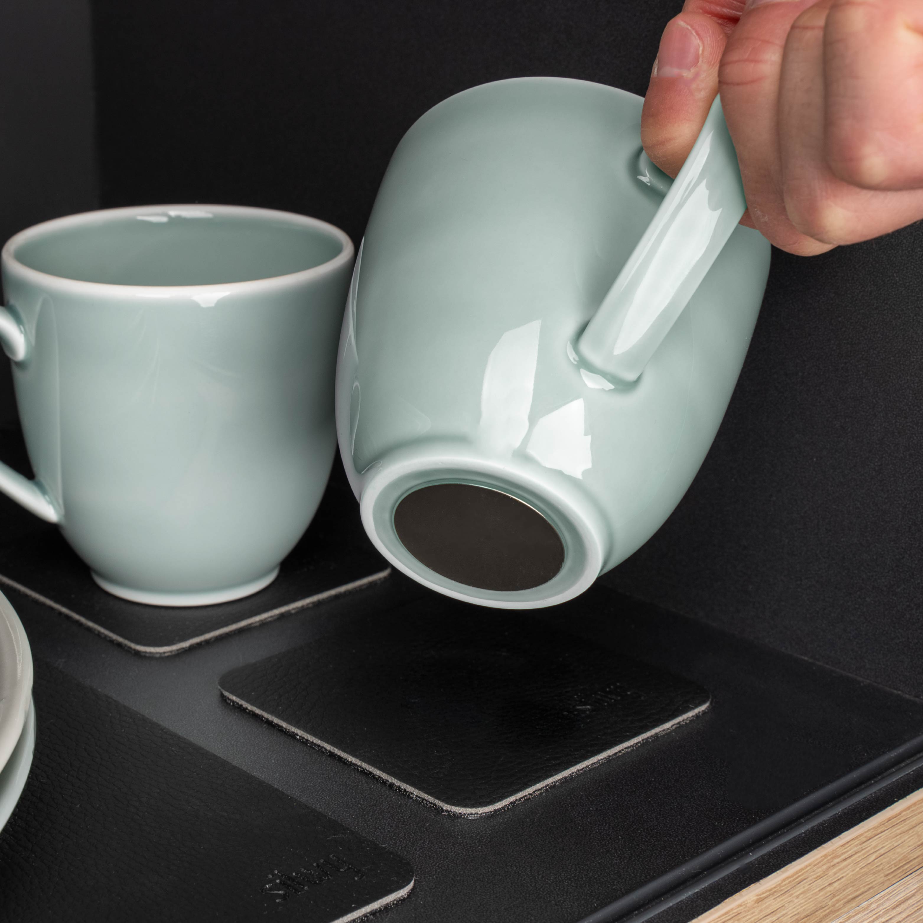Silwy Magnetische porseleinen kopjes - Cyan
