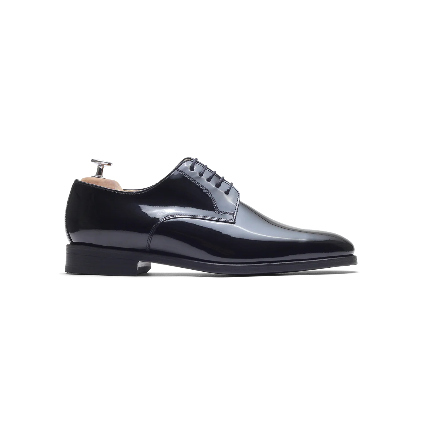 Dikens-Derby en cuir vernis noir