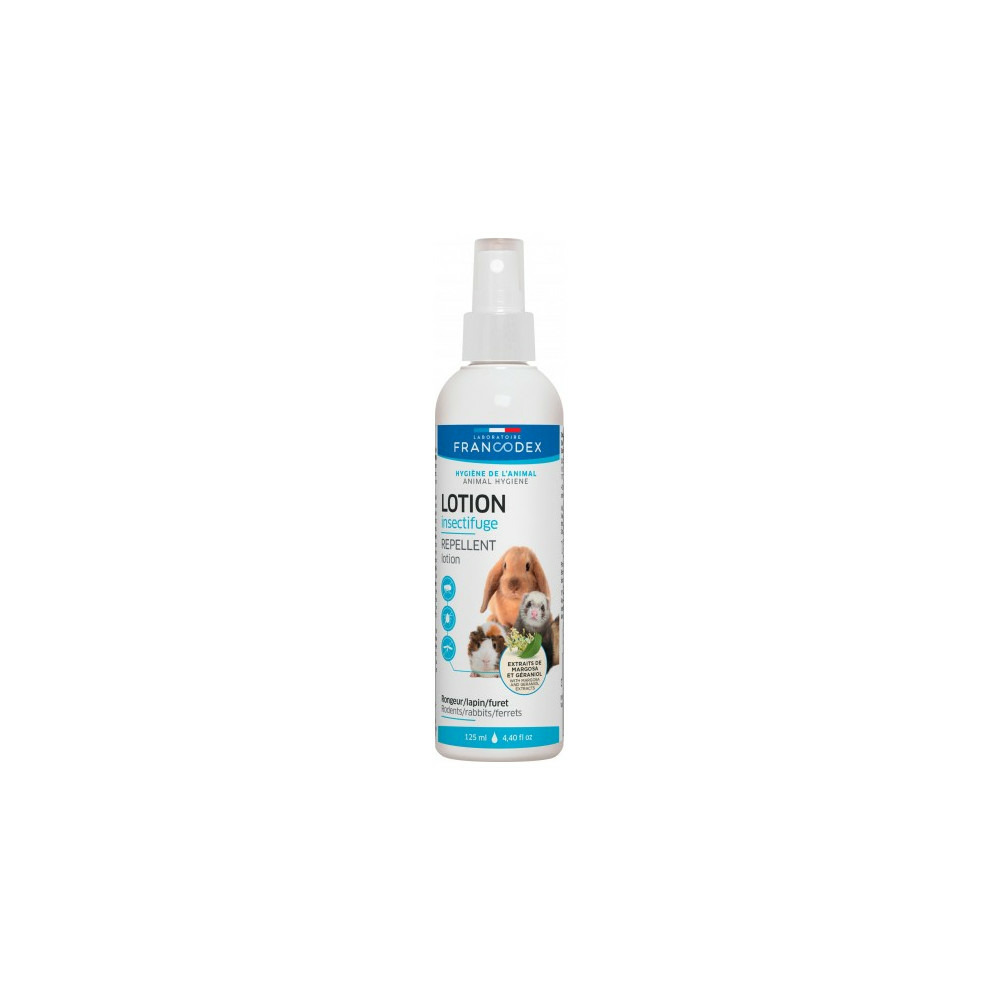 Lotion insectifuge pour rongeur, lapin, furet 125 ml.
